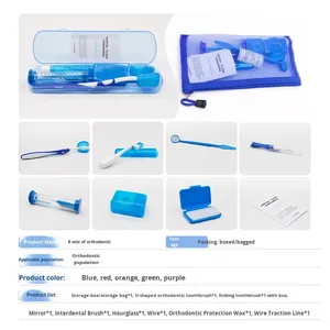 Orthodontic Oral Care Set with Wax Toothbrush Dental Floss & Oral <b>Mirror</b>-Eight-Piece Dental Clinic Gift for Adults Made in China - Product Image 3