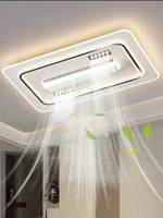 Kipas Angin LED Modern Tanpa Baling-Baling, Remote Control, Tiga Warna, Angin Kencang, Anti Kedip, Lampu Kipas untuk Ruang Tamu, Kamar Tidur, Ruang Makan