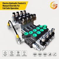 Vanne monobloc électro-hydraulique DCV40 50L-Min à 4 distributeurs avec commande manuelle pour chariot élévateur et chargeur