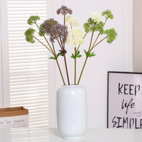 Vente en gros de tiges de fleurs artificielles Queen Anne's Lace de 75 cm, fausses tiges d'Ammi Majus en forme de grappe pour la décoration florale de mariage