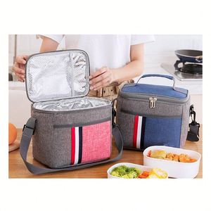 Customized Waterproof Oxford Cloth Aluminum Foil Insulated Lunch Bag for Office with Shoulder Strap Portable Picnic Cooler Bag - Product Image 6
