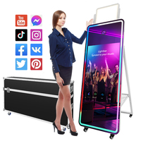 Machine de photomaton miroir 70'' avec appareil photo et imprimante Photomaton miroir magique portable Écran tactile Kiosque