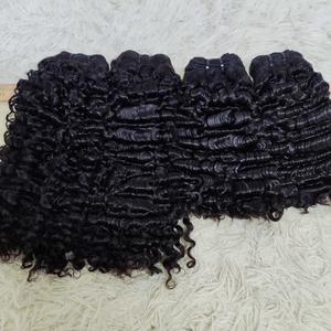 Letsfly 11A Paquets de cheveux humains doublement étirés Paquet de cheveux bouclés birmans Tissage de cheveux vierges bruts pour femmes Cheveux brésiliens Remy - Product Image 1