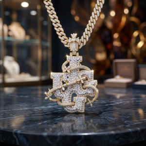 Custom 925 Silver Moissanite Pendant Iced Out <b>Letter</b> <b>Charm</b> VVS Round Brilliant Cut Hip Hop Jewelry - Product Image 2