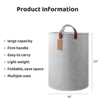 Grand panier à linge pliable, panier de rangement étanche en feutre pour vêtements sales