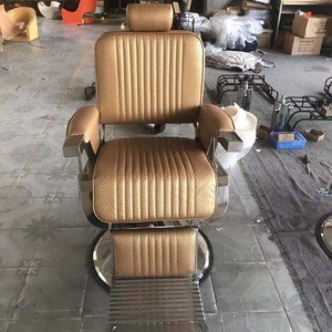 Chaise de barbier de qualité professionnelle, robuste, hydraulique, 360° °   Mobilier de salon pivotant en cuir de qualité supérieure personnalisable - Product Image 6