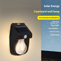 IP66 étanche petite LED lumière solaire extérieure PIR capteur de mouvement lampadaire solaire à intensité variable pour l'éclairage d'ambiance de mur de jardin