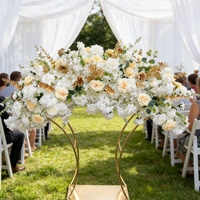Boule de fleurs colorée de luxe pour centre de table de mariage, 50 cm/60 cm, roses artificielles en soie faites à la main pour mariages et fêtes