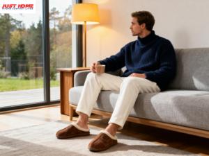 Pantofole <span class=keywords><strong>da</strong></span> Casa <span class=keywords><strong>Invernali</strong></span> Calde <span class=keywords><strong>da</strong></span> <span class=keywords><strong>Uomo</strong></span> G5 Tech in Finta Pelle Scamosciata con Tomaia Antirughe, Soletta Anti-Deformazione e Suola in Memory Foam TPR - Product Image 6