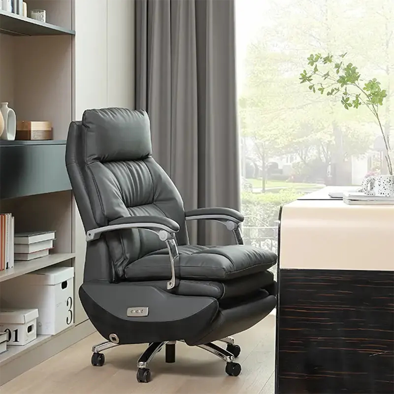 wholesale luxury genuine leather big and tall electric office chair custom electric office chair reclining massage for sale