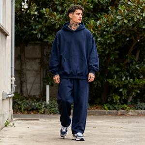 ชุดเสื้อฮู้ดผ้าคอตตอนหนักแบบลำลองผ้าฟลีซทรงสลิมฟิตพิมพ์โลโก้ว่างแบบกำหนดเอง TKAN258D - Product Image 1