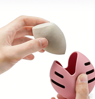 Pochette de rangement portable et élégante pour éponge de maquillage, anti-poussière et respirante, avec étui en silicone pour applicateur de maquillage