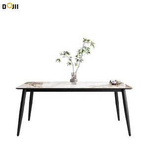 Cổ Thiêu Kết Đá Bàn Mở Rộng Gốm Bàn Ăn Với Bàn Màu Đen Chân Cho Nhà Bếp Bàn Ăn Sáng <span class=keywords><strong>Nook</strong></span> Đồ Nội Thất - Product Image 5