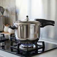 Casserole à pression en acier inoxydable épaissie, anti-explosion, pour usage domestique et commercial, compatible avec les cuisinières à gaz