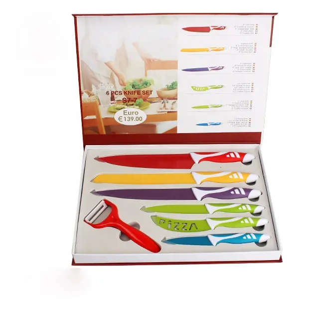 Fancy gift box packed swiss line non stick the kitchen knife