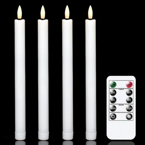 Die realistisch sten weißen Batterie kerzen leuchten Flame Fake Candlestick Remote Timer Flackernde flammen lose Fenster hohe Kerze