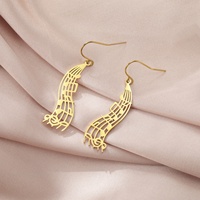 Boucles d'oreilles pendantes en forme de note musicale Boucles d'oreilles classiques en acier inoxydable Cadeau pour femmes