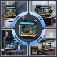 Nouvelle humidification intégrée réservoir de poissons intelligent réservoir de poissons en verre intelligent écologique bureau petit aquarium à la maison avec lumière