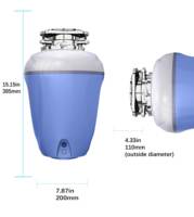 Triturador de Residuos de Alimentos Eléctrico de Doble Etapa de Acero Inoxidable para el Hogar, Triturador Continuo de Desechos con Motor de CC de 1 HP