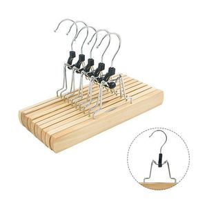 Colgador de ropa de madera con pinza para faldas y extensiones de peluca, organizador de armario multicolor, con logotipo personalizado - Product Image 5