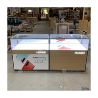 Vitrine moderne et multifonctionnelle de produits électroniques Vitrine de magasin de téléphonie mobile en bois et verre avec éclairage