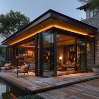 Portes pliantes pour maisons avec grille de fenêtre et panneau en verre double vitrage pour appartement, résistantes au vent