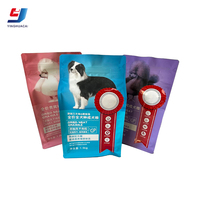 Emballage de nourriture pour animaux de compagnie scellé sur 8 côtés refermable 1kg 1 pochette à fond plat avec gousset latéral sac anti-odeur nourriture pour chien et chat