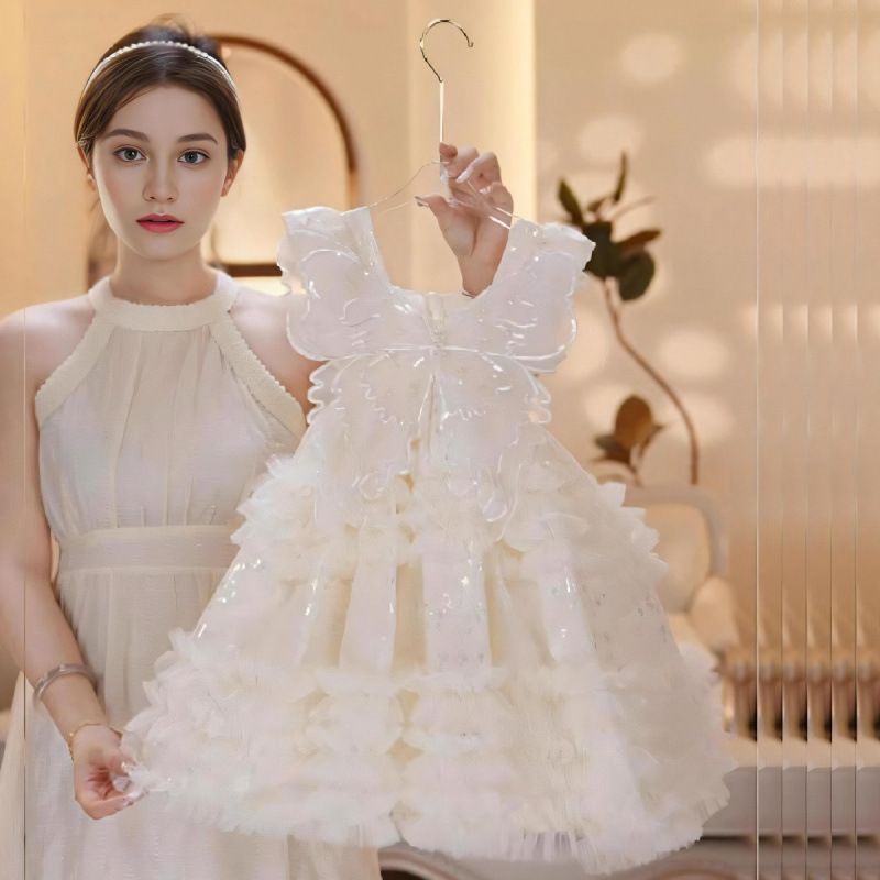 Beige Back Butterfly Princess Dress