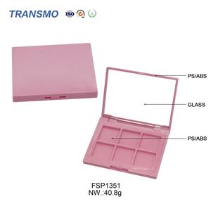 บรรจุภัณฑ์บลัชออนแบบใช้ซ้ำได้หลายสี บรรจุภัณฑ์อายแชโดว์สีชมพู 6 สี พาเลทอายแชโดว์เปล่าพร้อมกระจก - Product Image 3