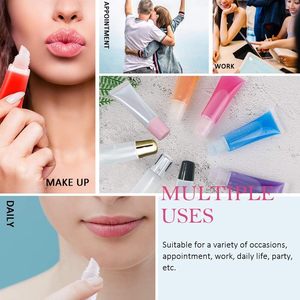 Emballages cosmétiques personnalisés en gros : Tubes souples mini pour gloss et rouge à lèvres, 8ml 10ml, en plastique transparent, outils de maquillage - Product Image 3