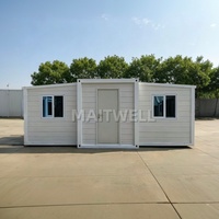 Maison conteneur pliable sur mesure en acier, structure préfabriquée extensible de 20 pieds avec cuisine et salle de bain pour une vie de villégiature