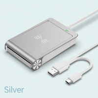 Lecteur de cartes intelligentes à double interface USB-A et USB-C 2 en 1, lecteur de cartes NFC IC sans contact PC/SC CCID ISO7816