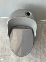 WC moderne en céramique gris mat noir monobloc à double chasse avec siphon en P et abattant allongé