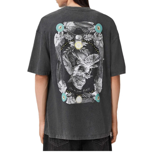 Camiseta de Algodón Personalizada para Hombre, de Alta Calidad, Estilo Vintage, Holgada, con Estampado en Serigrafía, Cuello Redondo y Tejido Grueso - Product Image 2