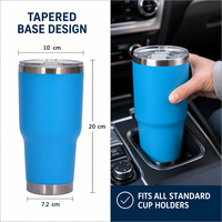 Gobelet isotherme à double paroi de 30 oz en acier inoxydable, tasse à café de voyage avec base conique, s'adapte au porte-gobelet de voiture, logo personnalisé