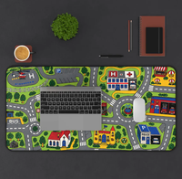 Alfombrilla de Escritorio con Mapa Retro para Niños, Alfombrilla de Ratón con Diseño de los 90, Alfombrilla de Ratón XL para Juegos