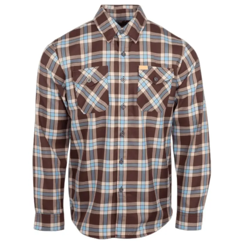 Blue Brown Plaids Comfortable Long Sleeve Casual Check Pattern Clothes For Men Flannel Shirts For Men