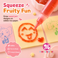 Groothandel op maat gemaakte DIY vloeibare jam pen snoep eetbaar kleverig rijstpapier knijpbaar fruitig saus speelgoed snoep kinderfeestje
