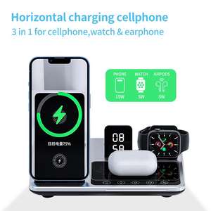 Lámpara con Cargador Inalámbrico R11 con Reloj, Magnético, 10W 5W, para Teléfono, Reloj, Auriculares, USB Tipo C, Certificado RoHS - Product Image 4