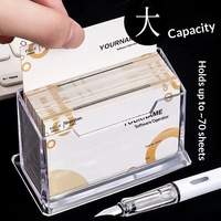 Porte-cartes de visite et boîte de rangement en plastique acrylique, support de bureau personnalisé à fente unique, rangement transparent, design simple, Chine
