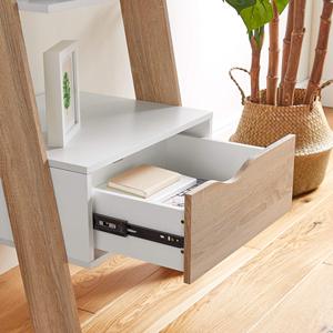 Книжный шкаф Combohome, высокая лестница, книжная полка для гостиной, витрина с эффектом белого и дуба - Product Image 6