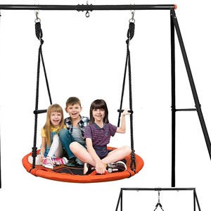 Columpio Redondo de 100 cm para Niños, con Cubierta de Tela Oxford 600D, Juguete Unisex para Exteriores - Product Image 1