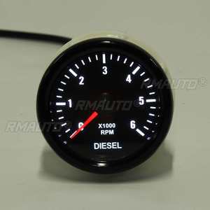 52mm 0-6000 RPM (On Dash) White Electrical Tachometer <b>Gauge</b> for Diesel Motor Engine - Product Image 5