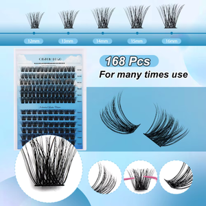 Kit de Extensión de Pestañas DIY para el Hogar <span class=keywords><strong>con</strong></span> Grupos de Pestañas Postizas Wispy 20D 30D 40D <span class=keywords><strong>con</strong></span> <span class=keywords><strong>Herramientas</strong></span>, Pinzas Individuales y de Segmentos - Product Image 4