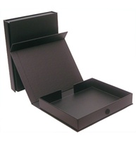 Boîte à perruque magnétique pliable noire de luxe personnalisée pour emballage de perruque en satin, lingerie, emballage en matériau recyclé, boîtes cadeaux avec logo