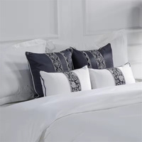 Draps de lit en lin de haute qualité en gros, 100% coton, 200TC, style moderne, écologiques, ensemble de housse de couette, style hôtel italien, taie d'oreiller