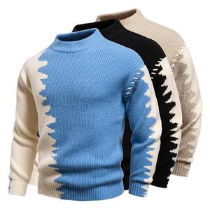Suéter de <span class=keywords><strong>Cuello</strong></span> <span class=keywords><strong>Alto</strong></span> para <span class=keywords><strong>Hombre</strong></span>, Otoño-Invierno 2025, Costuras en Contraste de Color, Cálido por Dentro - Product Image 1