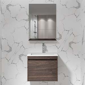 Mueble de Baño Elegante con Lavabo Simple o Doble y Espejo LED Inteligente para Baño de Hotel - Product Image 3