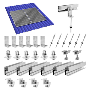 Support de montage réglable <span class=keywords><strong>pour</strong></span> 2 panneaux solaires à toit, panneaux encadrés, rail de 30 cm, acier inoxydable 304, boulon en alliage d'aluminium 30-35 mm, certifié TUV Solar - Product Image 2