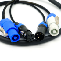 Câble DMX 3 m 3 broches de haute qualité avec câble d'alimentation Powercon In/Out pour éclairage de scène